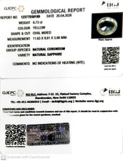 6.73/CT Natural Yellow Sapphire With Govt Lab Certificate-12377D50189